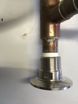 glück gehabt .. 22 mm passt in 2&quot;Triclamp/ 1&quot; Außendurchmesser